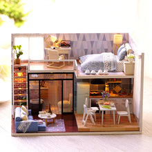 Load image into Gallery viewer, DIY Miniature Loft-Type Blue Apartment Dollhouse